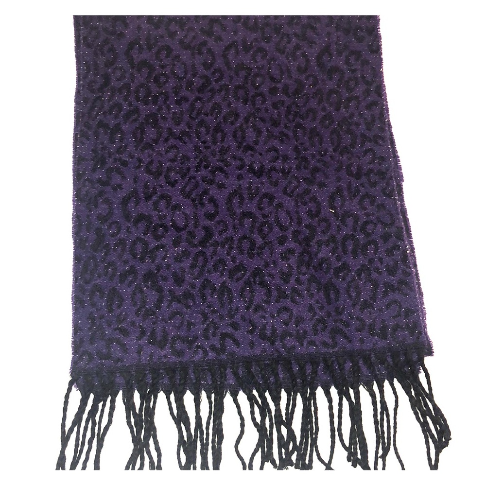 Plum purple leopard scarf